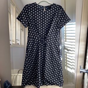 Polka dot dark blue dress